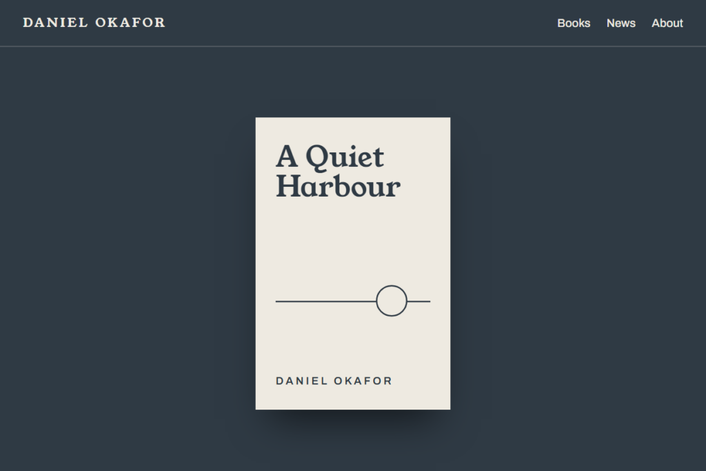 Daniel Okafor author website, homepage (placeholder print)