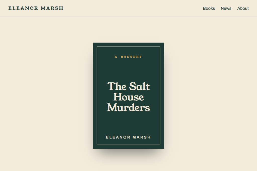 Eleanor Marsh author website, homepage (placeholder print)